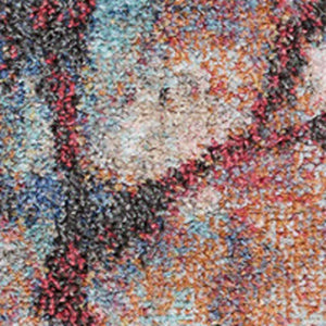 HomeRoots 5' Floral Area Rug in Cream, Blue & Pink - Durable, Easy-Care Design for Every Room's Charm 7' X 10' 661353