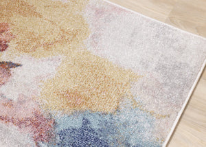 HomeRoots 5' Floral Area Rug in Cream, Blue & Pink - Durable, Easy-Care Design for Every Room's Charm 7' X 10' 661353
