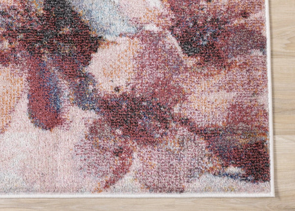 HomeRoots 5' Floral Area Rug in Cream, Blue & Pink - Durable, Easy-Care Design for Every Room's Charm 7' X 10' 661353