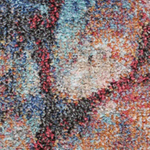 HomeRoots 5' Floral Area Rug in Cream, Blue & Pink - Durable, Easy-Care Design for Every Room's Charm 8' X 11' 661354