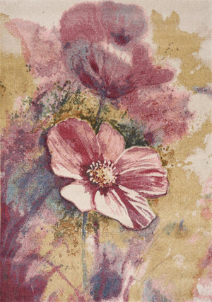 HomeRoots 5' Vibrant Yellow and Pink Floral Area Rug – Durable, Stain-Resistant Design for Modern Living Spaces 8' X 11' 661358
