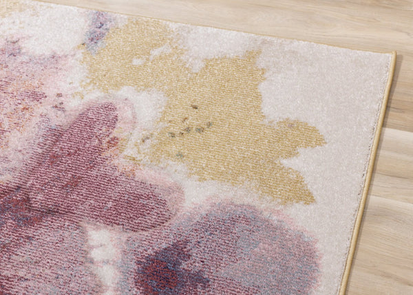 HomeRoots 5' Vibrant Yellow and Pink Floral Area Rug – Durable, Stain-Resistant Design for Modern Living Spaces 8' X 11' 661358