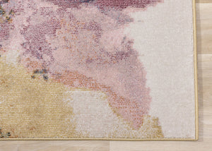 HomeRoots 5' Vibrant Yellow and Pink Floral Area Rug – Durable, Stain-Resistant Design for Modern Living Spaces 8' X 11' 661358