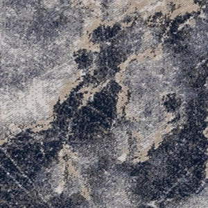 HomeRoots 5' Contemporary Blue Cream and Gray Abstract Area Rug for Modern Homes, Stain-Resistant Design 5' X 8' 661363