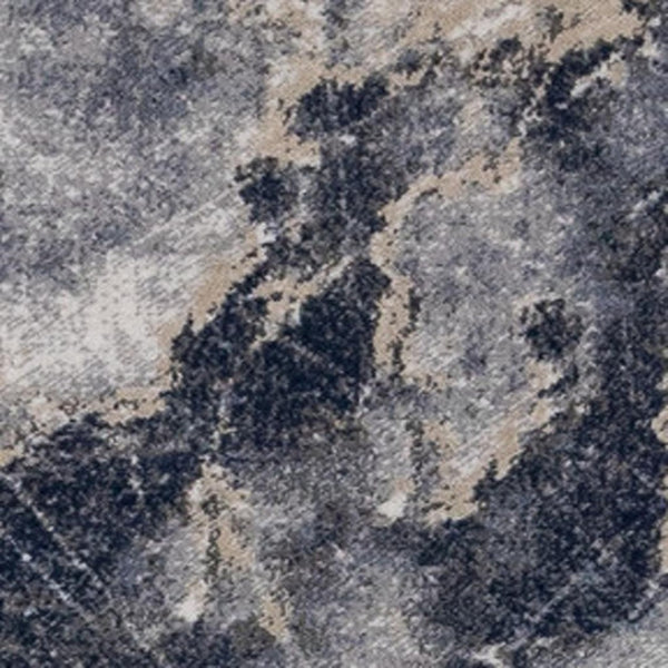 HomeRoots 5' Contemporary Blue Cream and Gray Abstract Area Rug for Modern Homes, Stain-Resistant Design 5' X 8' 661363