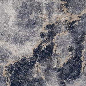 HomeRoots 5' Contemporary Blue Cream and Gray Abstract Area Rug for Modern Homes, Stain-Resistant Design 8' X 11' 661365