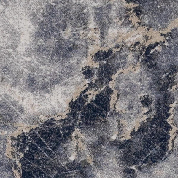 HomeRoots 5' Contemporary Blue Cream and Gray Abstract Area Rug for Modern Homes, Stain-Resistant Design 8' X 11' 661365