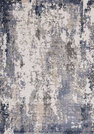 HomeRoots 5' Modern Abstract Area Rug in Blue, Beige & Gray - Durable, Family-Friendly Design for Any Room 5' X 8' 661366