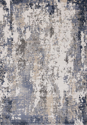 HomeRoots 5' Modern Abstract Area Rug in Blue, Beige & Gray - Durable, Family-Friendly Design for Any Room 5' X 8' 661366