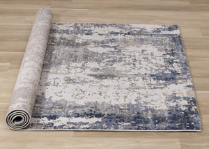 HomeRoots 5' Modern Abstract Area Rug in Blue, Beige & Gray - Durable, Family-Friendly Design for Any Room 7' X 10' 661367