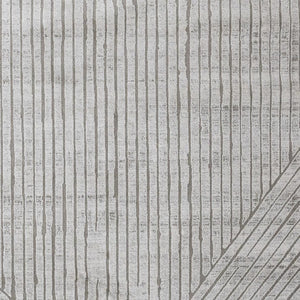 HomeRoots 5' Gray and Off-White Striped Area Rug - Durable, Stain-Resistant Design for Modern Living Spaces 7' X 10' 661384