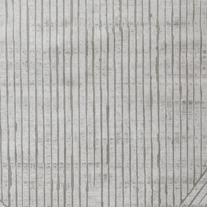 HomeRoots 5' Gray and Off-White Striped Area Rug - Durable, Stain-Resistant Design for Modern Living Spaces 8' X 11' 661385