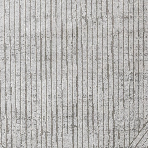 HomeRoots 5' Gray and Off-White Striped Area Rug - Durable, Stain-Resistant Design for Modern Living Spaces 8' X 11' 661385