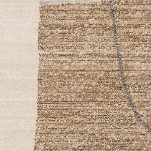 HomeRoots 5' Modern Geometric Area Rug in Cream, Brown, and Beige – Stylish, Durable, Stain-Resistant Design 5' X 8' 661390