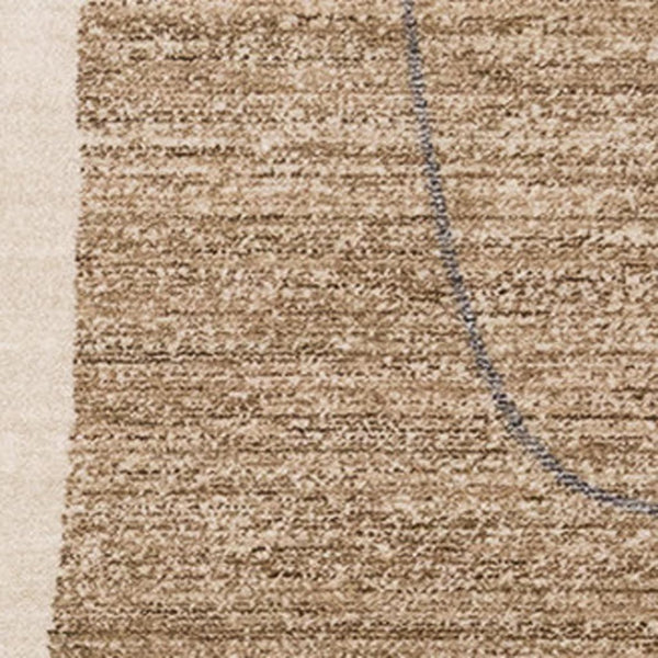 HomeRoots 5' Modern Geometric Area Rug in Cream, Brown, and Beige – Stylish, Durable, Stain-Resistant Design 8' X 10' 661391