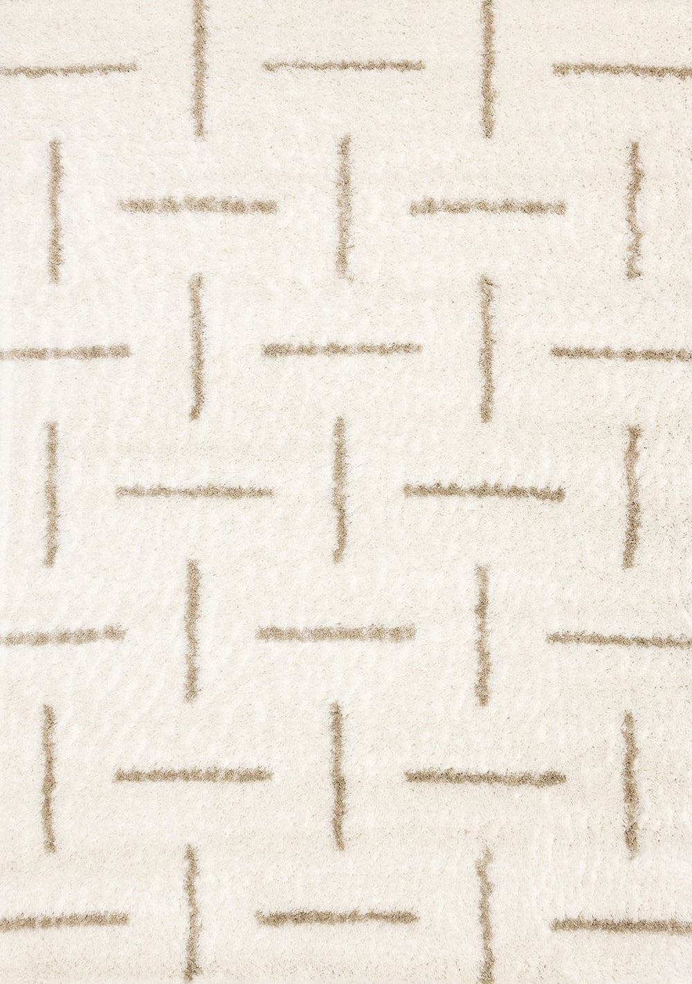 HomeRoots 5' Cream and Beige Striped Area Rug - Durable, Plush Design for Modern and Traditional Spaces 5' X 8' 661392