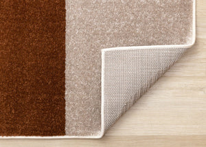 HomeRoots 5' Modern Geometric Area Rug in Cream, Red, and Brown - Stylish, Durable, and Pet-Friendly Design 5' X 8' 661394