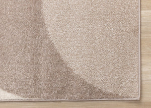 HomeRoots 5' Modern Geometric Area Rug in Cream, Taupe, and Red - Stain Resistant, Durable, and Stylish Decor 5' X 8' 661398