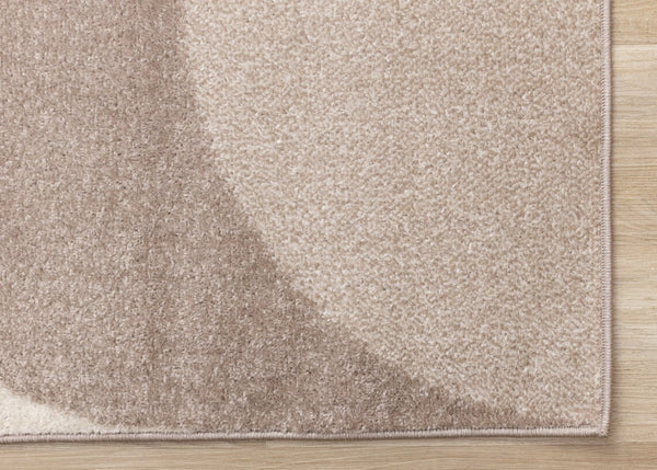 HomeRoots 5' Modern Geometric Area Rug in Cream, Taupe, and Red - Stain Resistant, Durable, and Stylish Decor 5' X 8' 661398