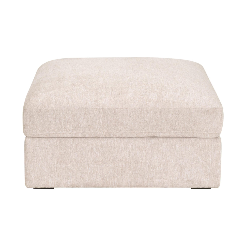Essentials for Living Daley Modular Storage Ottoman Ivory Performance Fabric Espresso Wood Feet Living Room 6613L-0.LHIVO