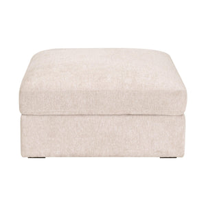 Essentials for Living Daley Modular Storage Ottoman Ivory Performance Fabric Espresso Wood Feet Living Room 6613L-0.LHIVO