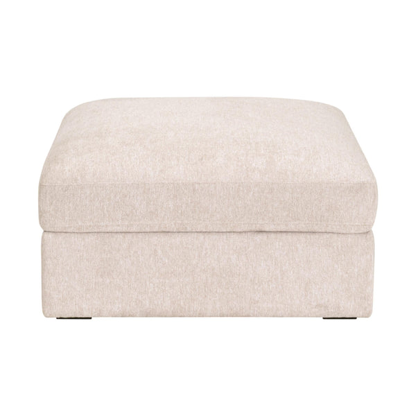 Essentials for Living Daley Modular Storage Ottoman Ivory Performance Fabric Espresso Wood Feet Living Room 6613L-0.LHIVO
