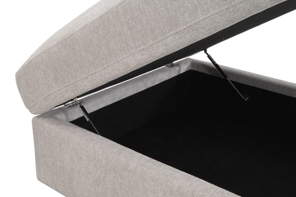 Essentials for Living Daley Modular Storage Ottoman Ivory Performance Fabric Espresso Wood Feet Living Room 6613L-0.LHIVO