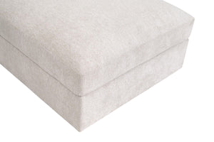 Essentials for Living Daley Modular Storage Ottoman Ivory Performance Fabric Espresso Wood Feet Living Room 6613L-0.LHIVO