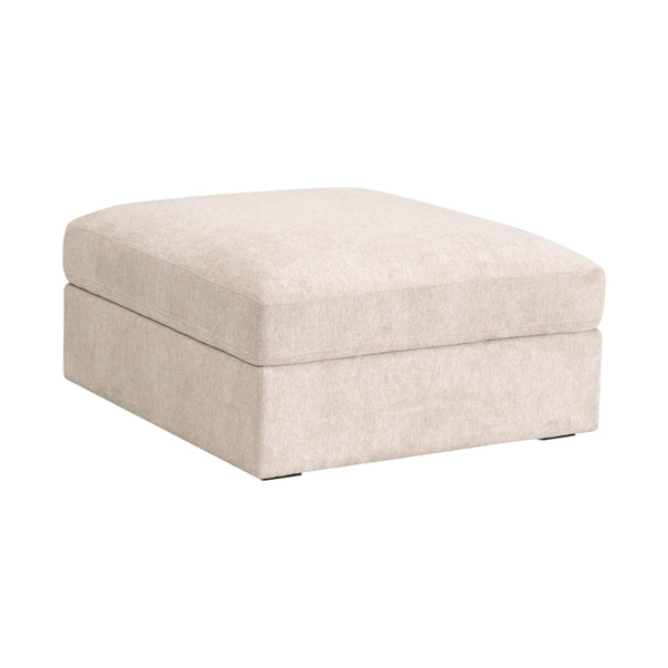 Essentials for Living Daley Modular Storage Ottoman Ivory Performance Fabric Espresso Wood Feet Living Room 6613L-0.LHIVO