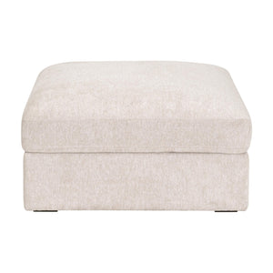 Essentials for Living Daley Modular Storage Ottoman Ivory Performance Fabric Espresso Wood Feet Living Room 6613L-0.LHIVO