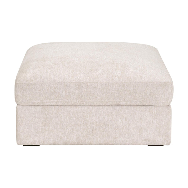 Essentials for Living Daley Modular Storage Ottoman Ivory Performance Fabric Espresso Wood Feet Living Room 6613L-0.LHIVO