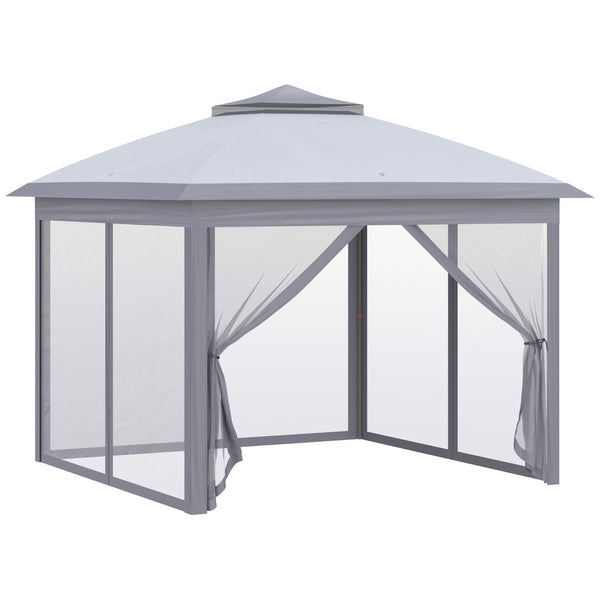English Elm Outsunny 11' X 11' Instant Pop-Up Canopy Tent With Netting & Carry Bag - Perfect For Outdoor Gatherings! W2225P200595-GIGA