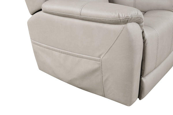 English Elm Contemporary Sandbach Manual Glider Recliner with Padded Track Arms, Smooth Motion, Soft Neutral Fabric Upholstery Light Gray 37 L x 31 W x 34 H B2741P387676