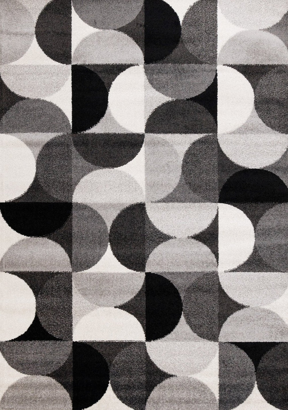 HomeRoots 5' Modern Gray Black Ivory Geometric Area Rug - Stylish, Durable & Stain-Resistant for Any Room 5' X 8' 661402