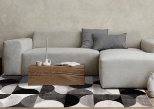 HomeRoots 5' Modern Gray Black Ivory Geometric Area Rug - Stylish, Durable & Stain-Resistant for Any Room 5' X 8' 661402