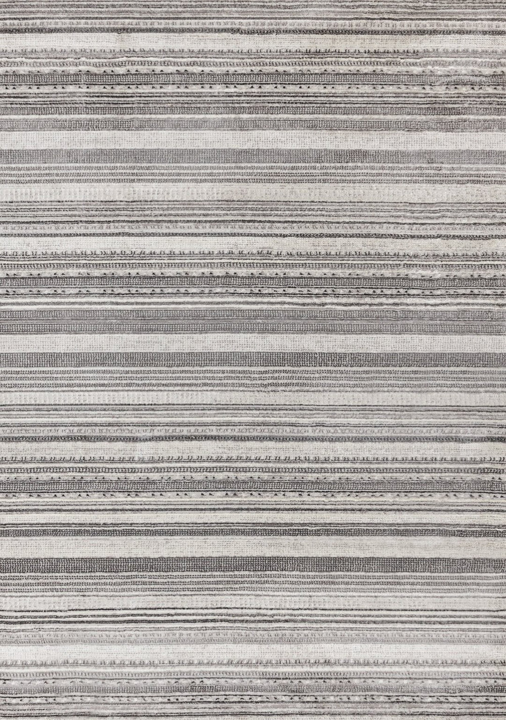 HomeRoots 5' Gray and White Striped Area Rug - Modern, Soft and Stain-Resistant for Living Rooms and More 5' X 8' 661410