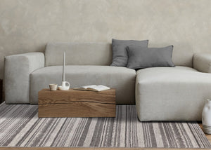 HomeRoots 5' Gray and White Striped Area Rug - Modern, Soft and Stain-Resistant for Living Rooms and More 5' X 8' 661410