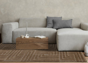 HomeRoots 5' Modern Dark Brown Geometric Area Rug - Plush, Durable, Stain-Resistant Design for Cozy Spaces 8' X 11' 661413