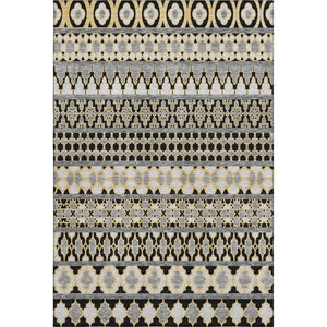 HomeRoots 8' X 10' Washable Area Rug in Charcoal, Ivory, & Copper - Stylish, Durable, UV-Protected Design! 661435