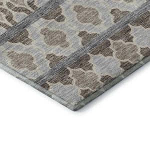 HomeRoots 8' X 10' Washable Ikat Area Rug in Soft Taupe-Beige & Ivory – UV Protected, Stain Resistant Design 661477