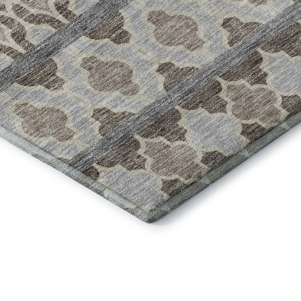 HomeRoots 8' X 10' Washable Ikat Area Rug in Soft Taupe-Beige & Ivory – UV Protected, Stain Resistant Design 661477
