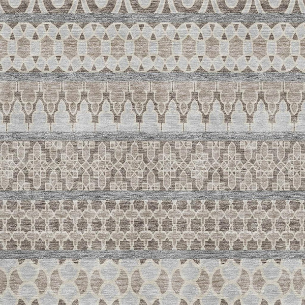 HomeRoots 10' X 14' Taupe Beige & Ivory Ikat Area Rug - Washable, UV Protected, Durable & Stain-Resistant 661479