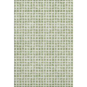 HomeRoots 9' Artichoke Green & Ivory Geometric Washable Area Rug – Durable, UV-Protected, Kid & Pet Friendly! 661490