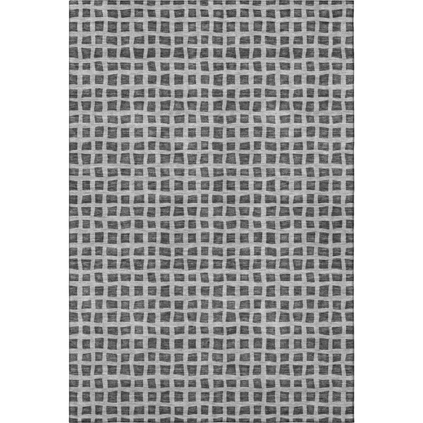 HomeRoots 5' X 8' Stylish Graphite & Silver Geometric Area Rug - Washable, UV Protected, Durable Design! 661511