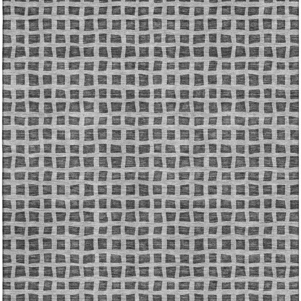 HomeRoots 8' X 10' Graphite & Silver Geometric Washable Area Rug - UV Protected, Durable, Family-Friendly Design 661513