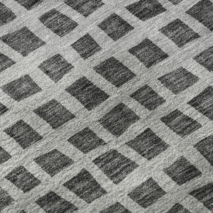 HomeRoots 10' X 14' Graphite & Silver Geometric Washable Area Rug – Durable, Stylish, UV-Resistant Design! 661515
