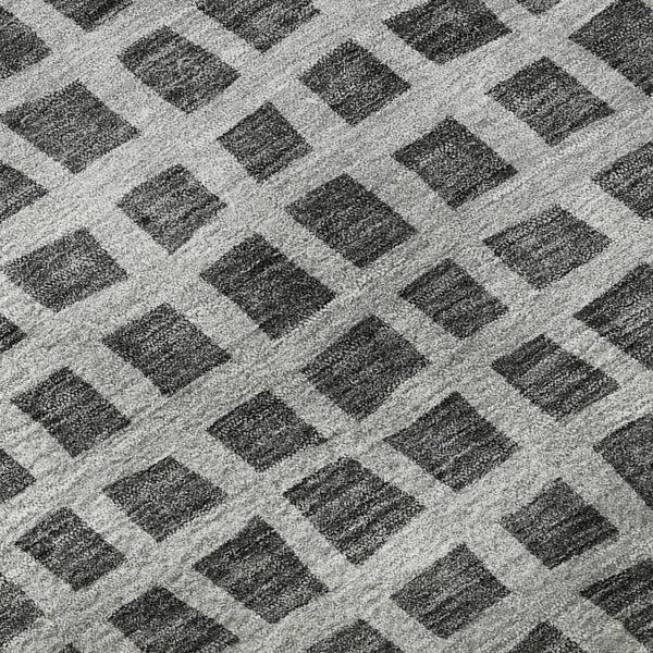 HomeRoots 10' X 14' Graphite & Silver Geometric Washable Area Rug – Durable, Stylish, UV-Resistant Design! 661515