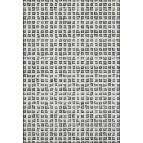 HomeRoots 5' X 8' Gray And Silver Geometric Area Rug – Washable, UV-Protected, Modern Design for Any Space 661517
