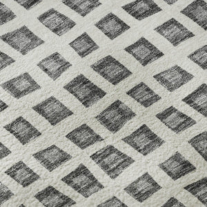 HomeRoots 5' X 8' Gray And Silver Geometric Area Rug – Washable, UV-Protected, Modern Design for Any Space 661517