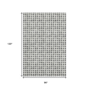 HomeRoots 8' X 10' Gray and Silver Geometric Area Rug - Washable, Stain-Resistant with UV Protection, Durable Style 661519